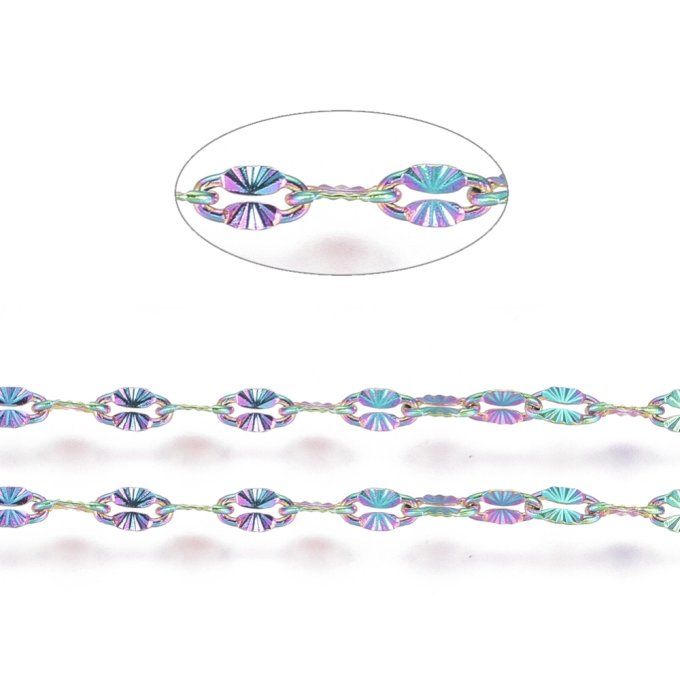 Bracelet fin texturé arc en ciel