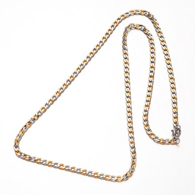 Collier en maille bi-couleur