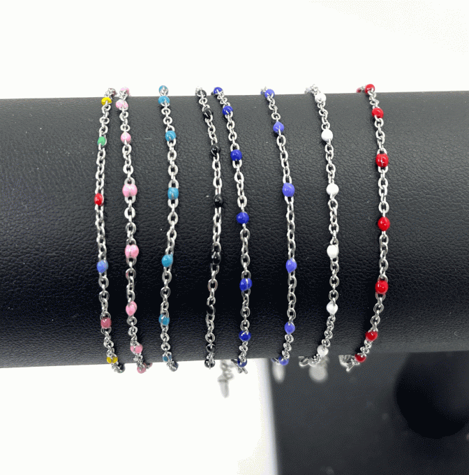 Bracelet acier inoxydable couleur acier