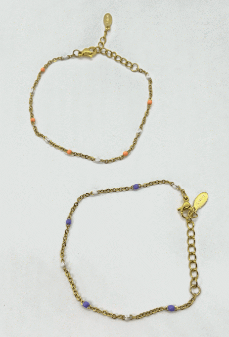 Bracelet acier inoxydable couleur or