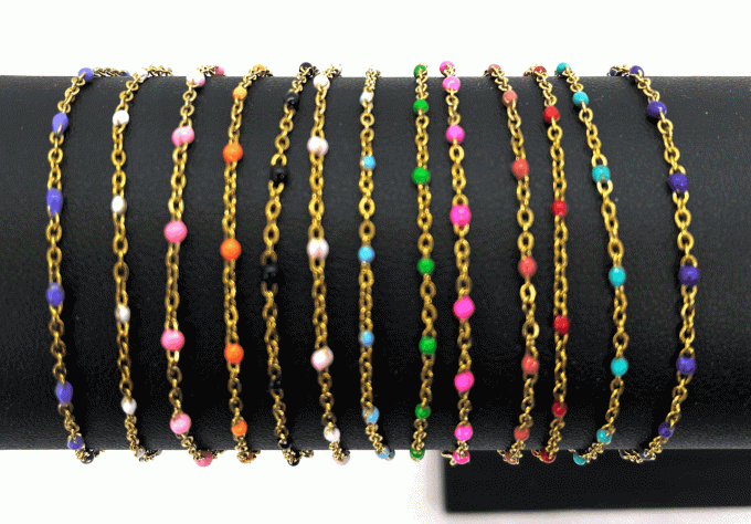 Bracelet acier inoxydable couleur or