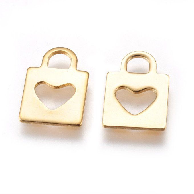 Collier et pendentif cadenas avec coeur 